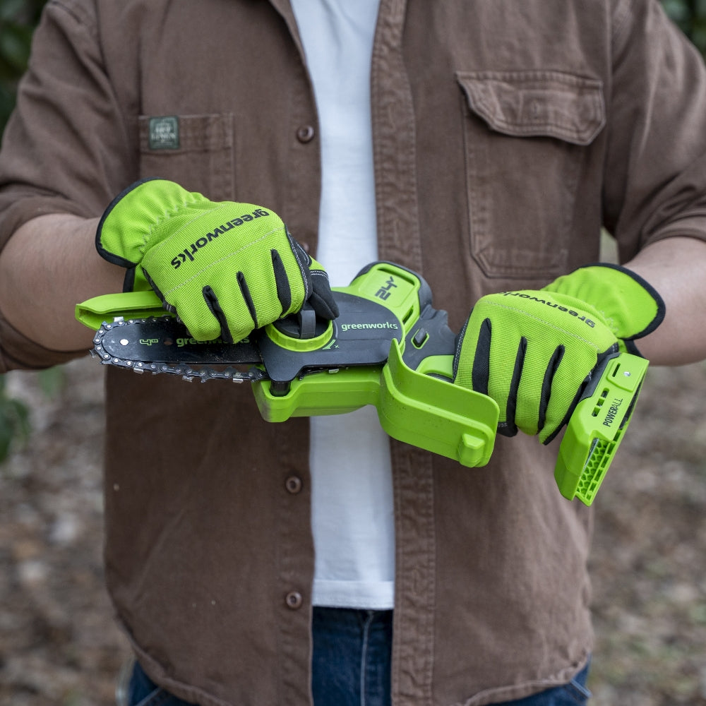 POWERALL 24V Mini-Kettensäge 10cm Gen. II mit Verlängerungsstab - 2Ah Akku