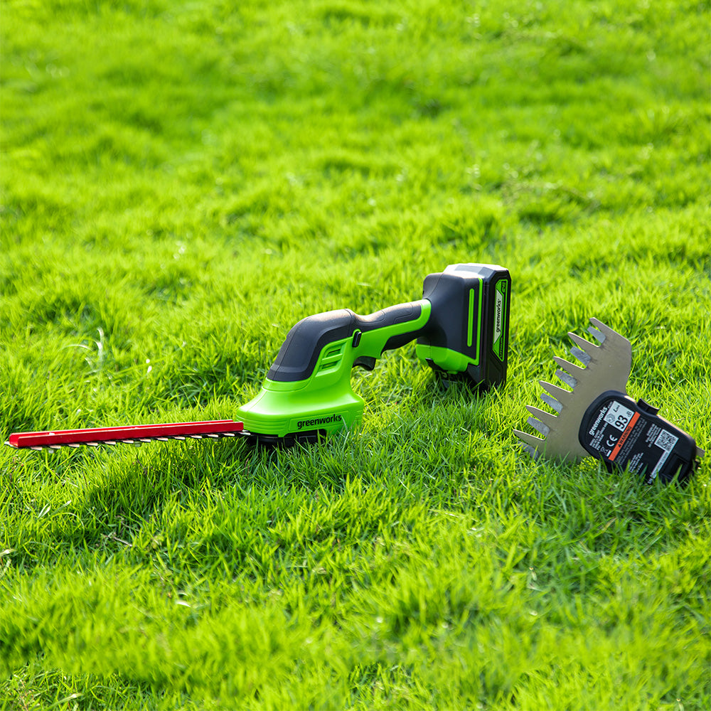 POWERALL 24V Gras- und Strauchschere 2-in-1 - 2Ah Akku