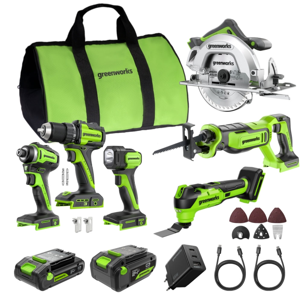POWERALL 24V 6-teiliges Elektrowerkzeug-Set - 2 Akkus