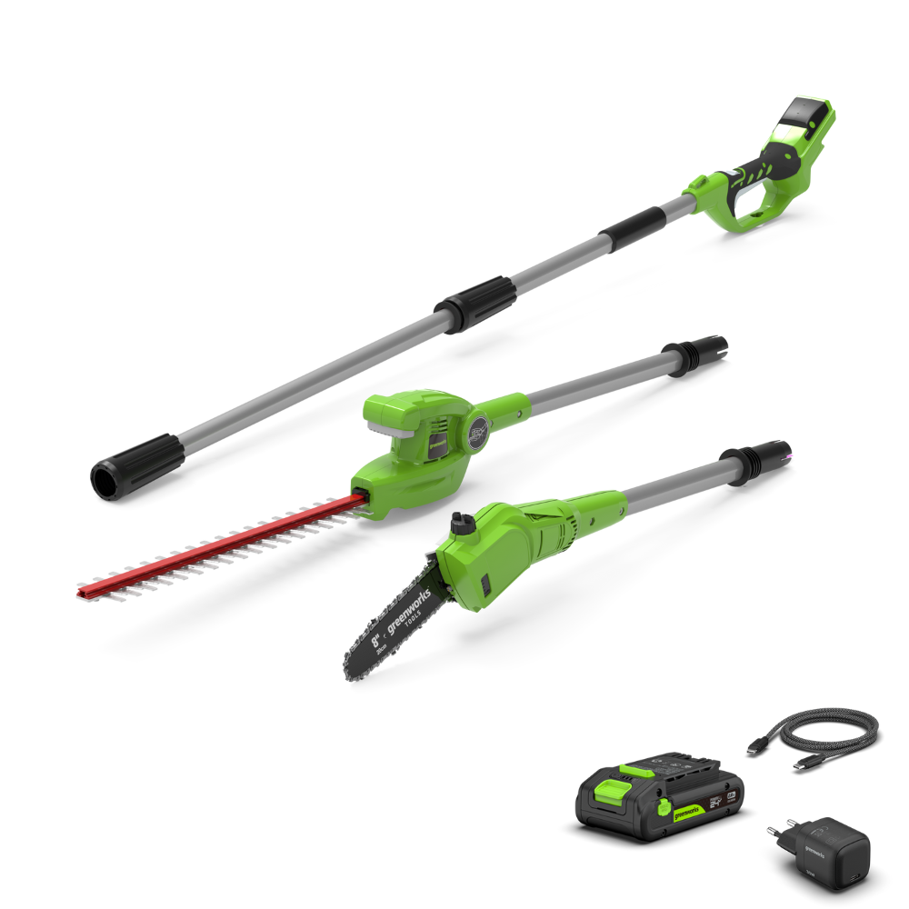 POWERALL 24V Hochentaster & Stab-Heckenschere - 2Ah Akku