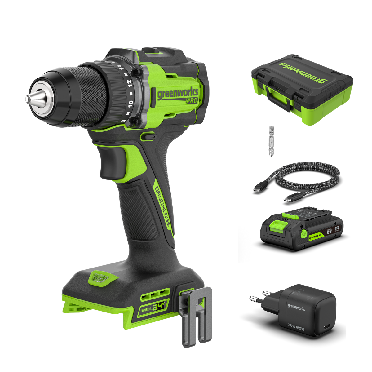 POWERALL 24V PRO Schlagbohrmaschine 60Nm - 2Ah Akku
