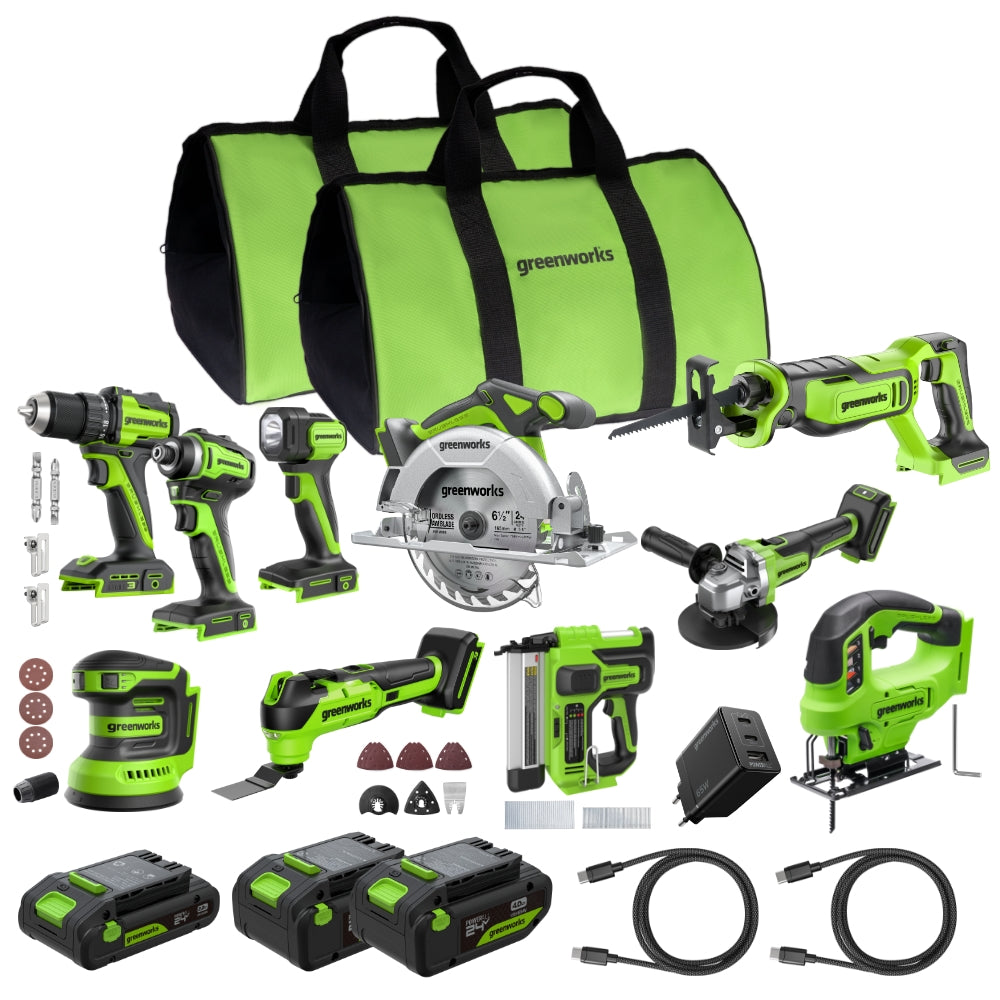 POWERALL 24V 10-teiliges Elektrowerkzeug-Set - 3 Akkus