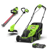 POWERALL 24V Rasenmäher 36cm + Rasentrimmer 25cm + Heckenschere 56cm Set