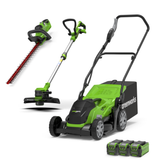 40V Rasenmäher 35cm + Rasentrimmer 33cm + Heckenschere 61cm Set