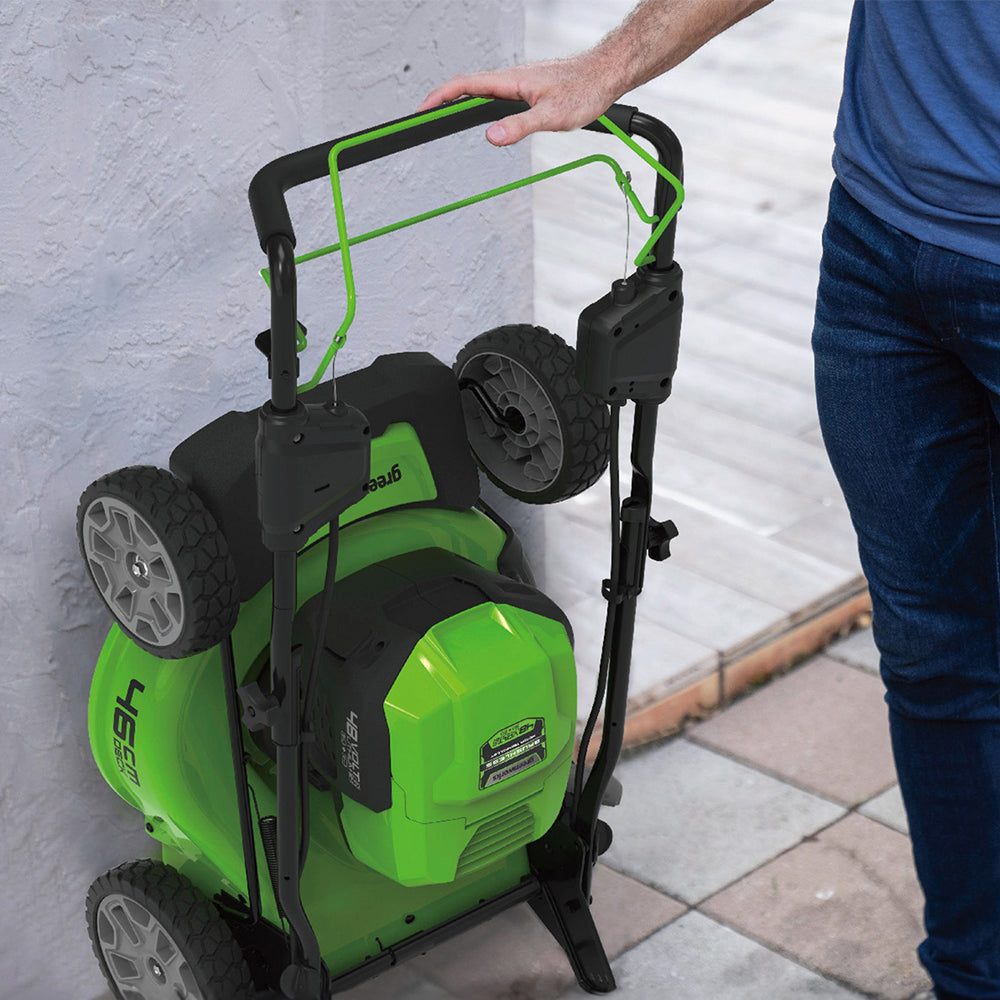 POWERALL 48V (24V x 2) Rasenmäher 46cm mit Radantrieb - 2x 4Ah Akkus