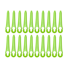 Set of green plastic tools with holes on a white background