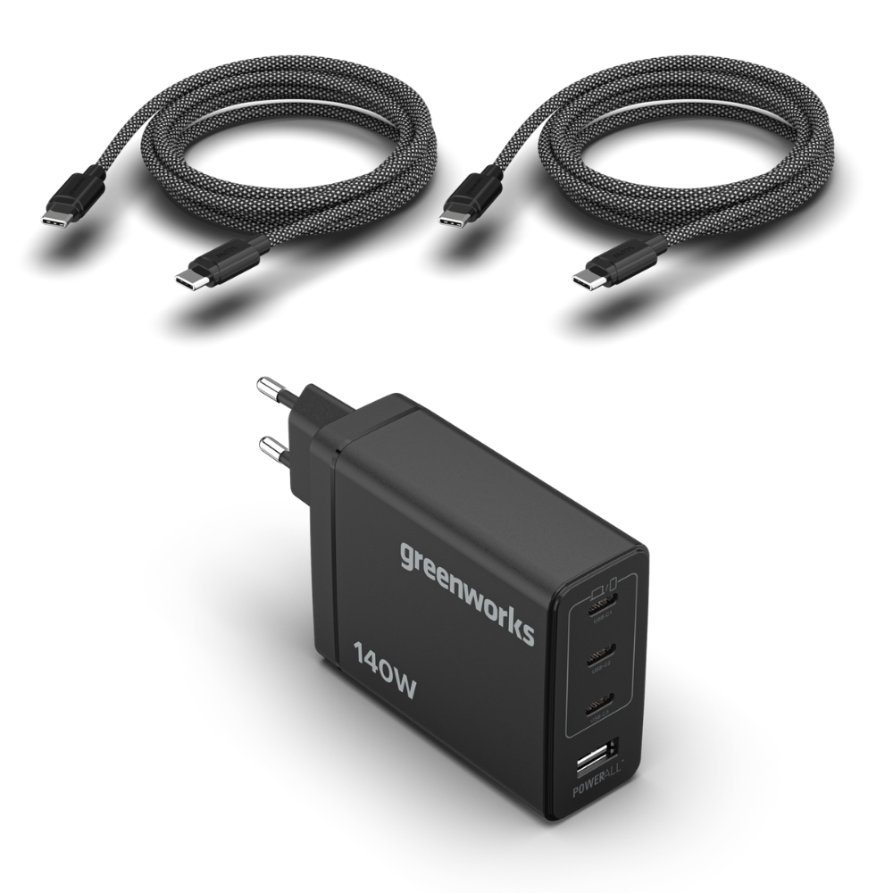 POWERALL 24V 140W USB-C Ladegerät + 2x 140W USB-C Kabel