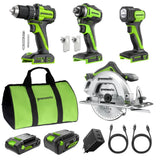 POWERALL 24V 4-teiliges Elektrowerkzeug-Set - 2 Akkus