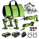 POWERALL 24V 6-teiliges Elektrowerkzeug-Set - 2 Akkus