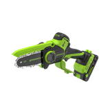 POWERALL 24V Mini-Kettensäge 10cm Gen. II mit Verlängerungsstab - 2Ah Akku