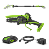 POWERALL 24V Mini-Kettensäge 10cm Gen. II mit Verlängerungsstab - 2Ah Akku