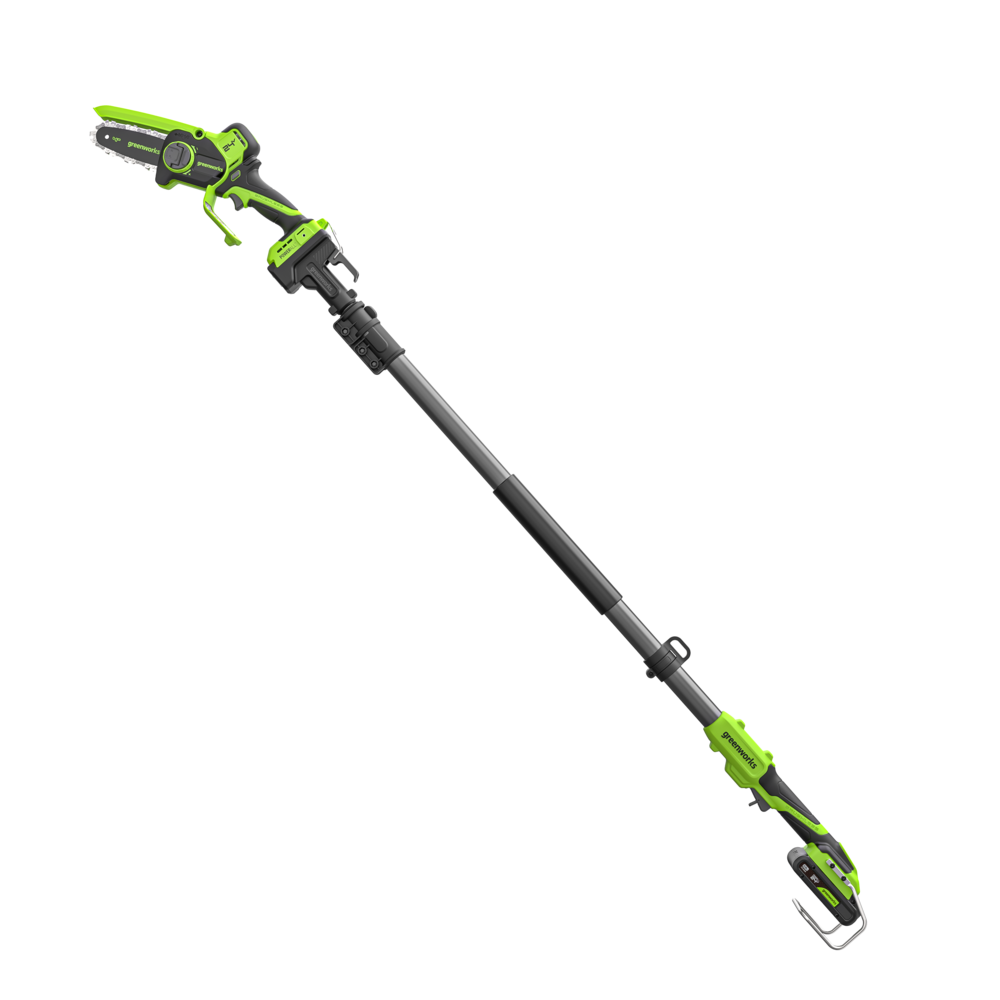 POWERALL 24V Mini-Kettensäge 15cm Gen. II mit Verlängerungsstab - 2Ah Akku