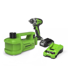 POWERALL 24V Reifenwechsel-Set - Wagenheber + Schlagschrauber 400 Nm