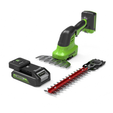 POWERALL 24V Gras- und Strauchschere 2-in-1 - 2Ah Akku