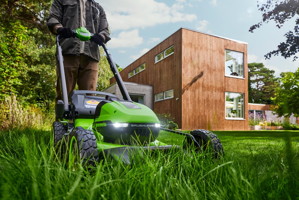 POWERALL 48V (24V x 2) Rasenmäher 46cm mit Radantrieb Gen. II - 2x 4Ah Akkus