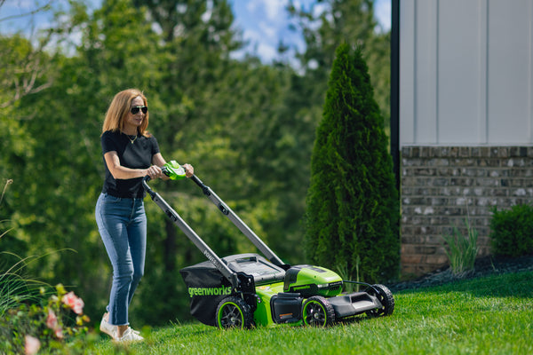 POWERALL 48V (24V x 2) Rasenmäher 46cm mit Radantrieb Gen. II - 2x 4Ah Akkus
