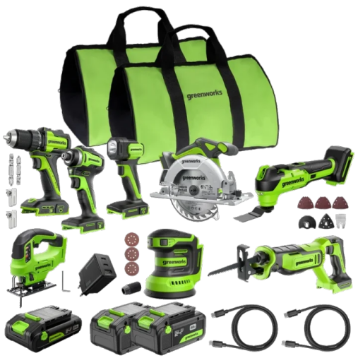 POWERALL 24V 8-teiliges Elektrowerkzeug-Set - 3 Akkus