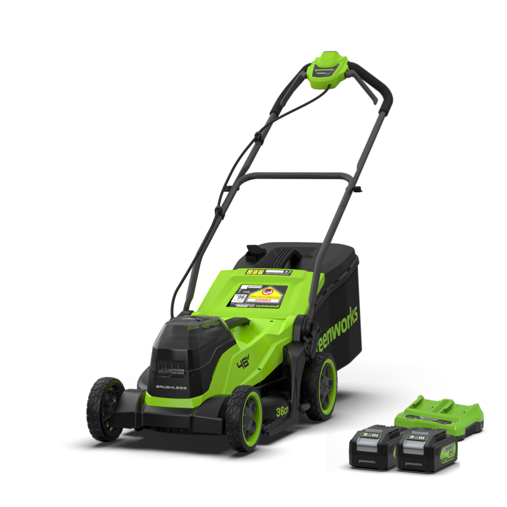 POWERALL 48V (24V x 2) Rasenmäher 36cm - 2x 4Ah Akkus