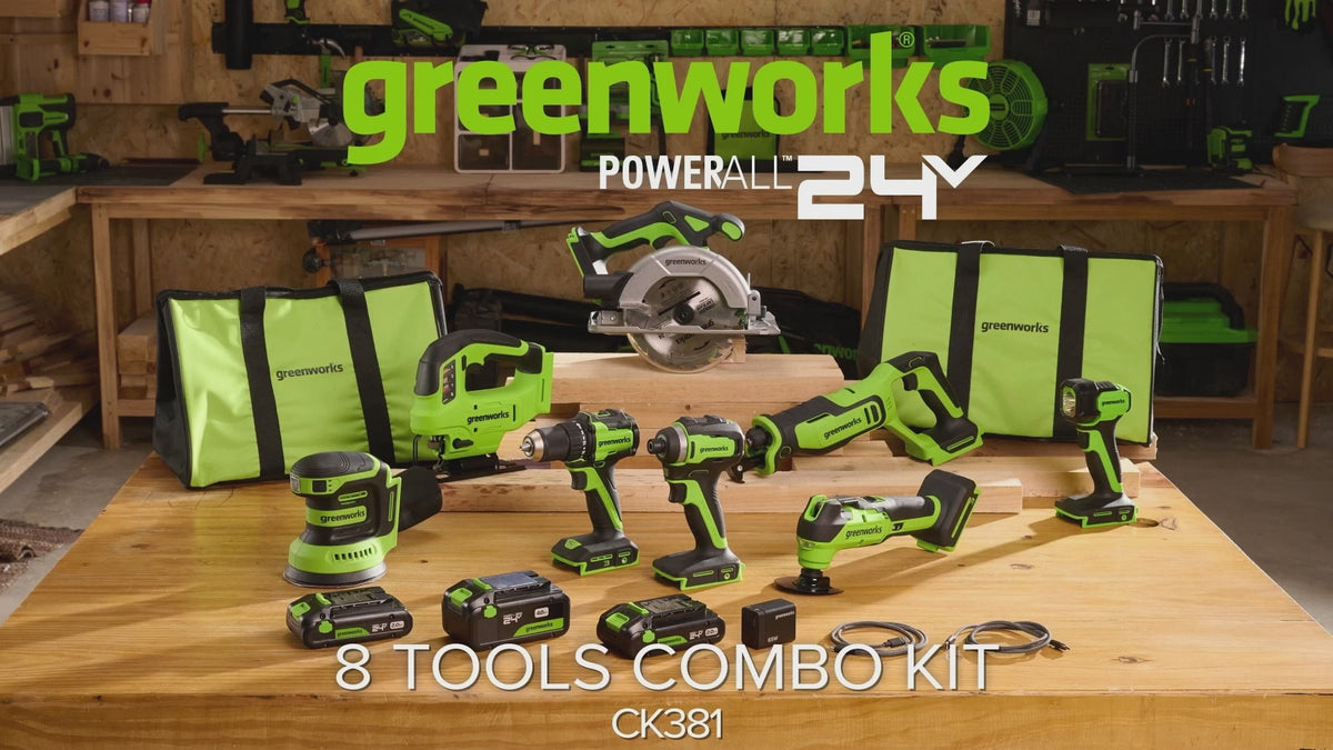 POWERALL 24V 8-teiliges Elektrowerkzeug-Set - 3 Akkus